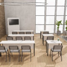 training tables with modesty panel